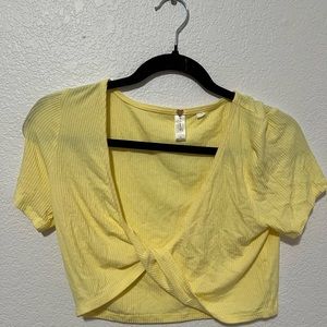 Pacsun Yellow Cross Front Top, Size M